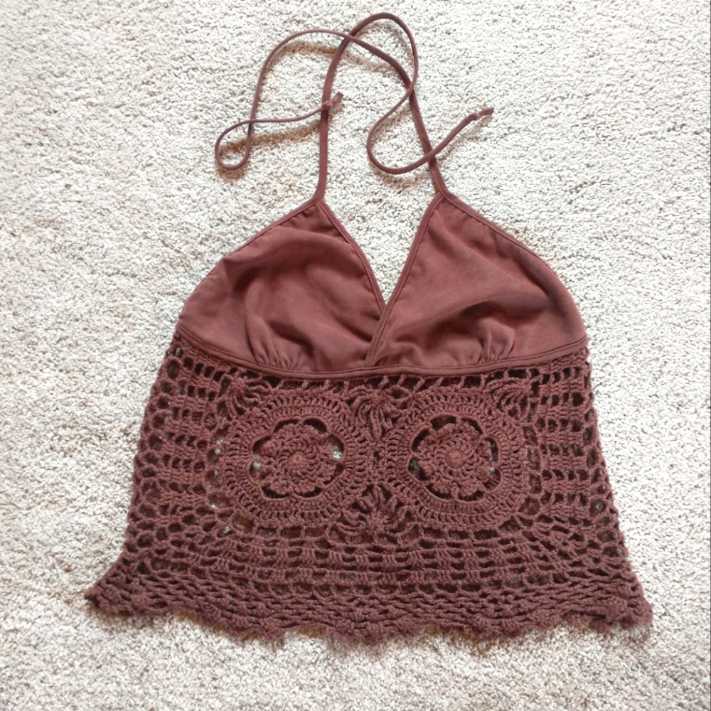 Crochet knit halter top